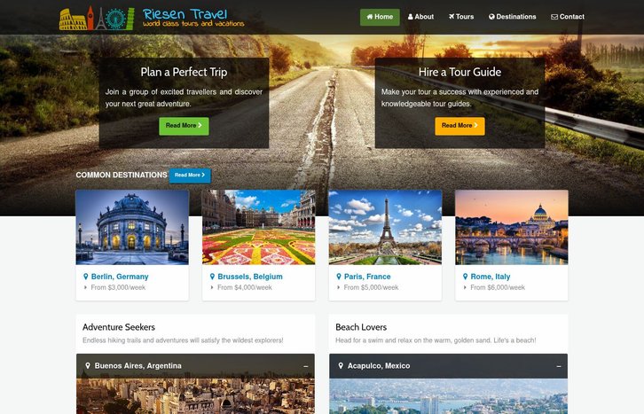 Screenshot of Riesen Travel