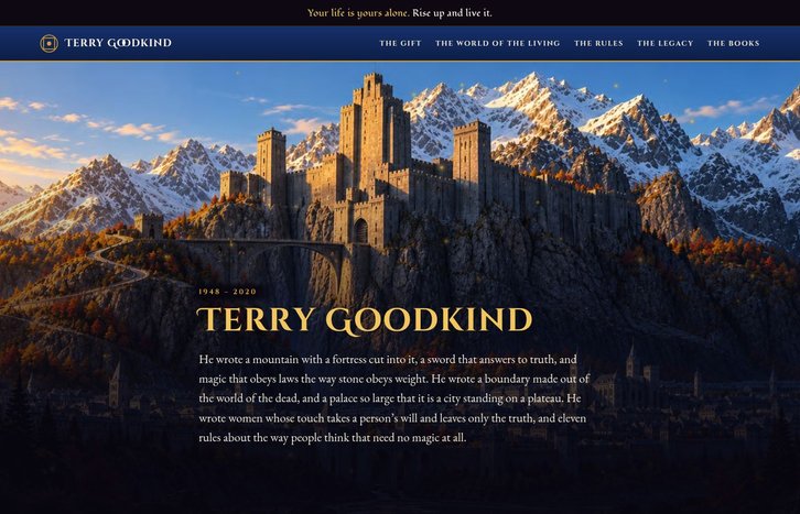 Screenshot of Terry Goodkind Legacy