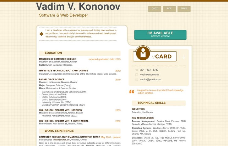Screenshot of Vadim Kononov