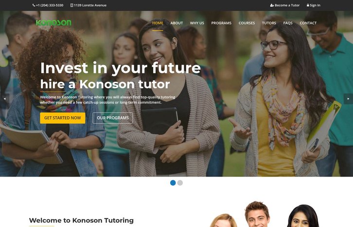 Screenshot of Konoson Tutoring