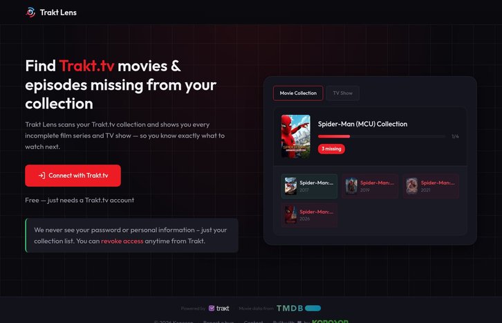 Screenshot of Trakt Lens