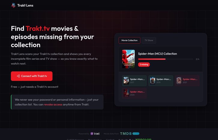 Screenshot of Trakt Lens