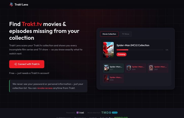 Screenshot of Trakt Lens