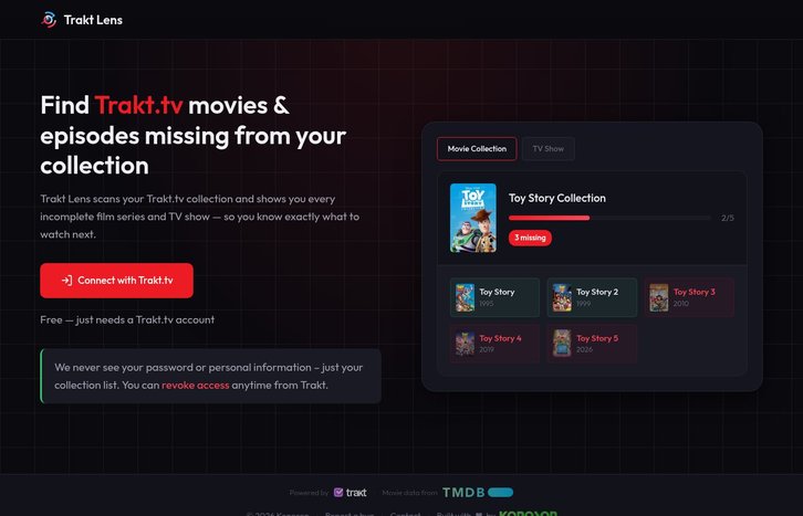 Screenshot of Trakt Lens