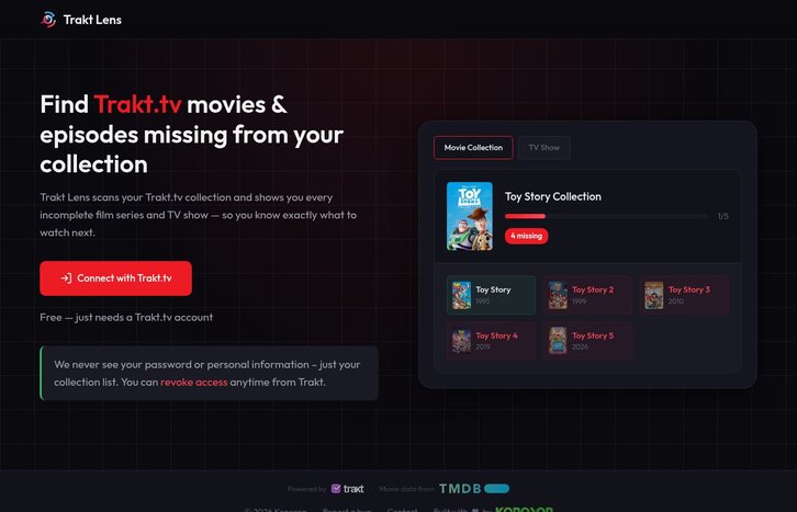 Screenshot of Trakt Lens