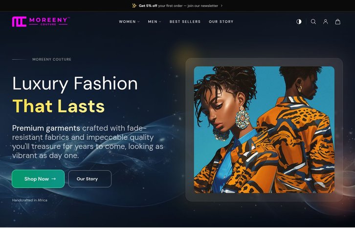Screenshot of Moreeny Couture