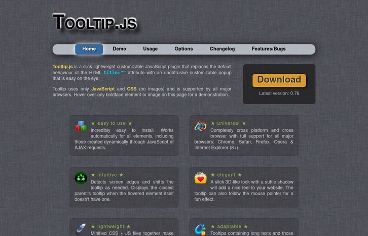 Screenshot of Tooltip.js Plugin