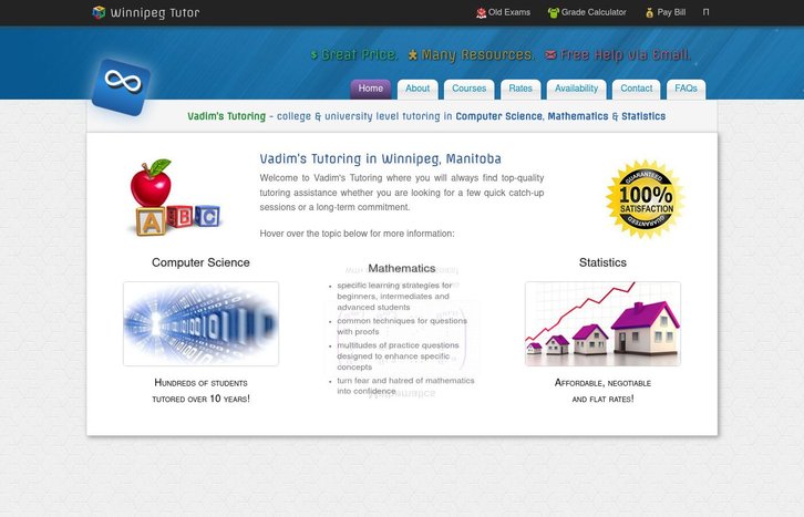 Screenshot of Winnipeg Tutor