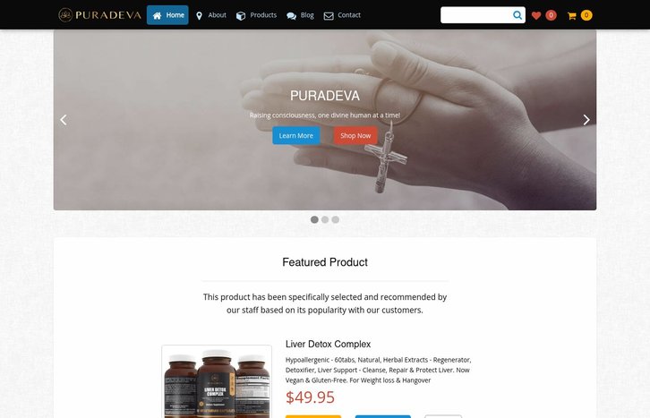 Screenshot of Puradeva Wellness