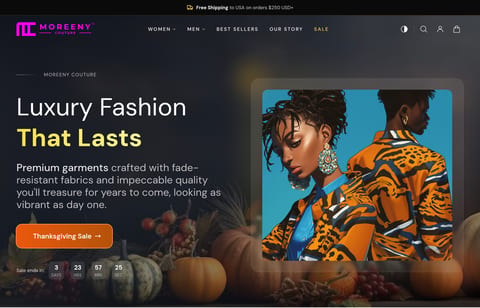 Screenshot of Moreeny Couture