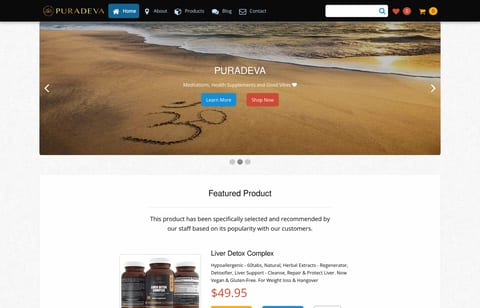 Screenshot of Puradeva Wellness