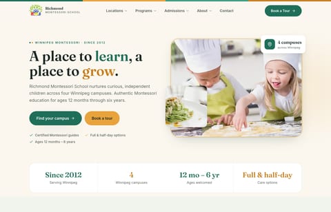 Screenshot of Richmond Montessori School